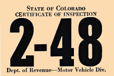 (image for) 1948 Colorado Inspection Sticker